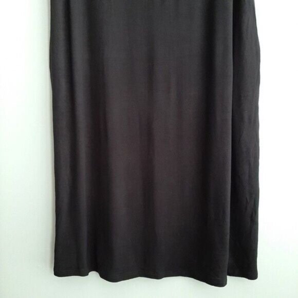 ZENANA PREMIUM T-shirt Dress Midi Minimalist Black Sz M - Picture 6 of 10